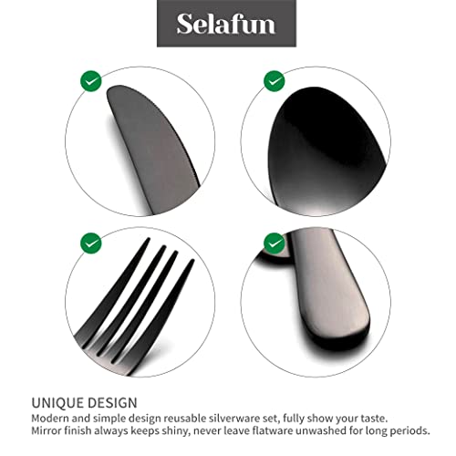 4-pieces Travel Set with Case Portable Silverware Utensils Set for work, Stainless Steel Reusable Flatware Set Cutlery Set for Camping Picnic Hiking Office (8inch, Matte Black) - color: Matte Black, size: 8 inch