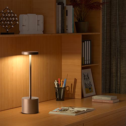 SAKRINGT 2 Pack Cordless Table Lamp Rechargeable,5000mAh Battery Powered Table Light, Dimming Portable LED Desk Lamp for Restaurant/Outdoor - color: Brown