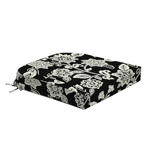 Arden Foam Outdoor Round Back Seat Cushion Kit, 20 x 19, Made with ProFoam, Rain-Proof, Fade Resistant, Ashland Black Jacobean - color: Ashland Black Jacobean, style: 20 x 19 Foam Rounded Back Seat Cushion