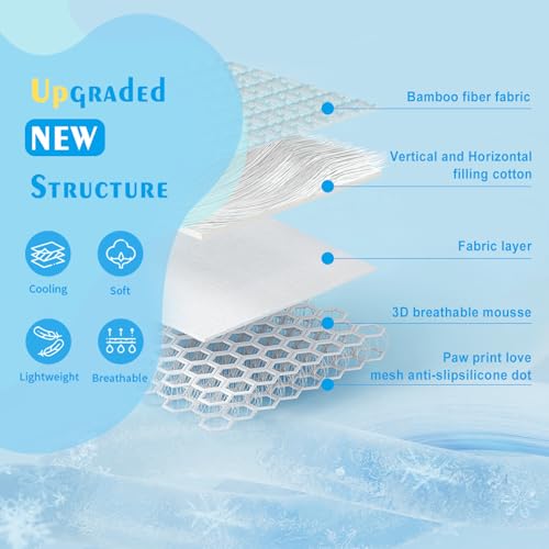 Dog Cooling Mat, Comfortable Pet Cooling Pad for Dogs Cats, Q-Max>0.4 Washable Cool Fiber Portable for Indoor Outdoor Car Seats - size: Medium