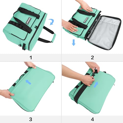 Soft Insulated Cooler Bag Collapsible Large Travel Coolers Soft Sided Coolers Ice Chest, Leakproof, Waterproof - color: light green
