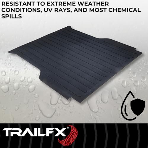 TrailFX 642N Rubber Bed Mat Fits Chevrolet Silverado 2500 HD 6.8 Foot Bed 2020-202681 Inch x 70 Inch Drop-in Direct-Fit Textured Pebble Surface No Raised Edges Black