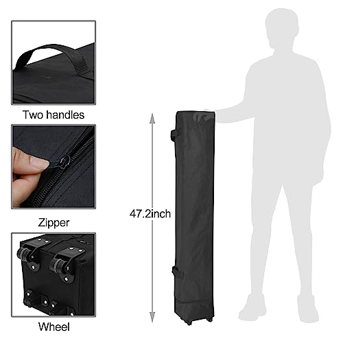JupiterForce 10 x 10 Pop Up Canopy Tent Easy Set-up, Height Adjustable Outdoor Canopy Patio Waterproof Sun Shade Shelter Instant Canopy with Wheeled Carry Bag, Ropes - color: Gray