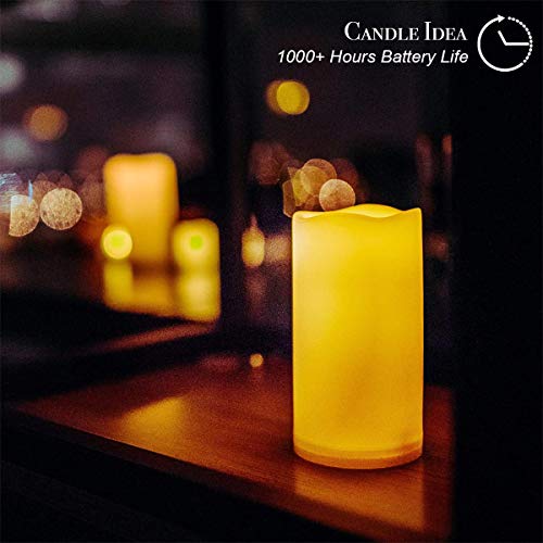 2 PCS 3" x6" Waterproof Outdoor Battery Operated Flameless LED Pillar Candles with Timer Flickering Plastic Resin Electric Decorative Light for Lantern Patio Garden Home Decor Party Wedding Decoration - color: Waterproof Pillar Candles (3" x 6") - 2 Pack