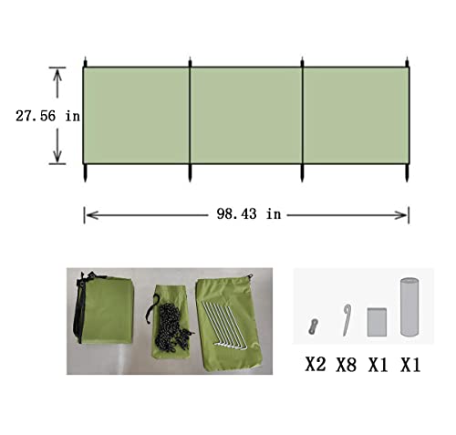 WANLIAN Windbreaks Stove Windscreen Oxford cloth(No included Poles)Camping Beach Windshield Shelter,Backpack Portable Picnic Screen,Sunshade Screen,Outdoor Caravan Privacy Shield,for Garden BBQ Picnic