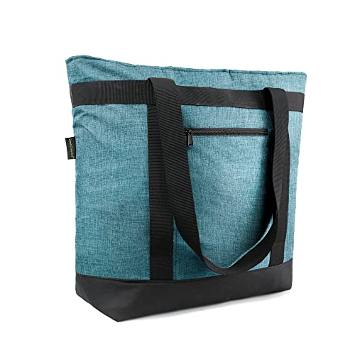 BeeGreen Cooler Bag Soft Insulated Tote for Beach Travel Grocery Shopping Lunch Portable Large Ice Coolers with Handle Hard Freezer Bags with Zippered Top Foldable Leakproof Delivery Totes Teal - color: DarkTeal