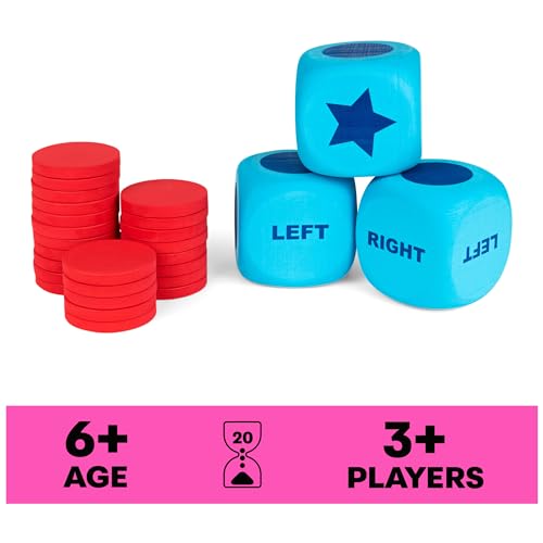Spin Master Games, Left Center Right Giant Edition, Family Game for Indoor & Outdoor Fun with Big Oversized Board, for Family and Kids, 2-4 Players, Ages 6 & Up - style: Giant Left Center Right
