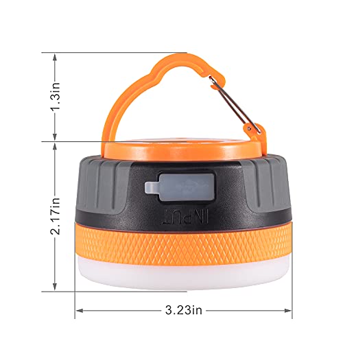 LIT-PaTH LED Camping Lantern, Rechargeable Light with Magnet Base, 2200 mAh, Survival Kit for Emergency, Hurricane, Outage, Medium Orange, 2 Pack - size: 2-pack, style: Medium Orange