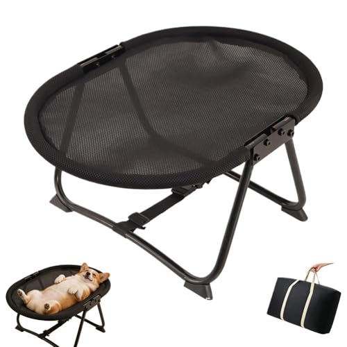 Cat Bed Hammock, Free-Standing Elevated Dog Cot for Indoors and Outdoors,Foldable No-Assembly Pet Bed with Breathable Mesh,Lightweight Raised Pet Cot for Cats and Small Dogs (Black) - color: Black