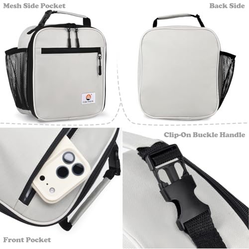 CaCTOUR Lunch Box Kids,Premium Insulated Lunch Bag for Girls Boys,Soft Bag Mini Cooler Back to School Thermal Reusable Lunch Bag for Work School Picnic (Gray) - color: B-Gray