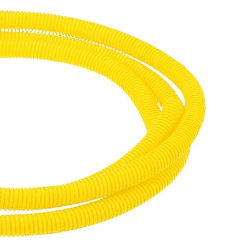 DMiotech 100ft Wire Loom Split Tubing 1/2 Inch(12.7mm) ID, Cord Protectors from Pet Flexible Conduit Cable Management for Office Home Garden, Yellow - color: Yellow, size: 1/2"-100ft