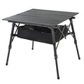 ARROWHEAD OUTDOOR 39" Aluminum Folding Camp Roll Up Table w/Adjustable Height, Undertable Mesh Storage, Carry Bag - color: Black