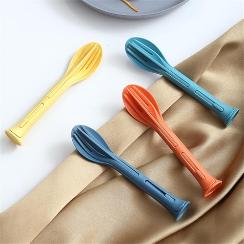 Reusable Travel Utensils Case 3 Sets Knives Fork Spoon for Lunch Box Accessories Camping Flatware Sets Daily Use Outdoor - color: range