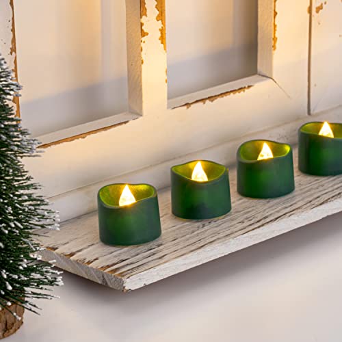 Homemory Green Tea Lights Candles Battery Operated, 200+Hour Flameless Flickering Fake Electric LED Colored Tealights Candles for Christmas, Theme Party, Seasonal Celebrations, 12-Pack - color: Green, size: Pack of 12