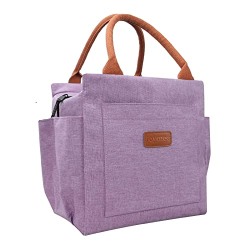 Joymee Lunch Bag Women Insulated Lunch Box Reusable Leakproof Large Spacious Cooler Tote for Women Men Adult with Bottle Holder and Side Pockets for Work Office Travel Picnic - Purple - color: 04 Purple