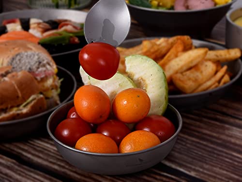 iBasingo 3 Pieces Titanium Plates Set Camping Metal Durable Cooking Pan Dishes Plates Saucer Ultra-light for Outdoor Camping Tableware Cookware Mess Kit with Carry Mesh Bag Ti1104T - color: 3PCS SET-Ti1104T