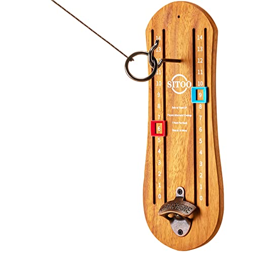 Ring Toss Game for Adults, Hook and Ring Game with String and Hooks for Indoor & Outdoor, Ring Hook Game with Bottle Opener, Gifts for Men