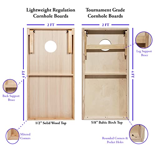 Tailgating Pros 4x2 Regulation Cornhole Boards Flag Set- Includes 8 Bean Bags, Carrying Cases, and Score Keeper - Optional LED Lights - color: Florida Flag, size: 4'x2' Tournament Grade Boards w/Built-in LEDs
