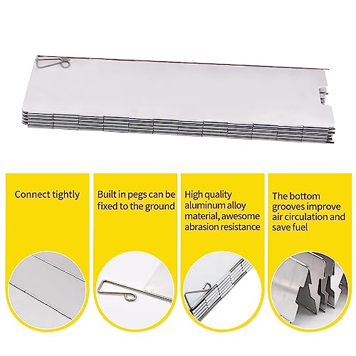 Stove Windscreen, 12 Plates Aluminum Stove Windshield with Drawstring Bag, for Camping, Butane Stoves - size: 12 Plates