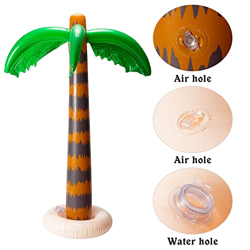 R HORSE Inflatable Palm Tree Flamingo Banana Beach Ball Parrot Beach Pool Toys for Tropical Hawaiian Luau Party Summer Pool Beach Party Decorations - style: Palm Tree+Flamingo+Banana+Beach Ball+Parrot+Monkey+Shark+Dolphin