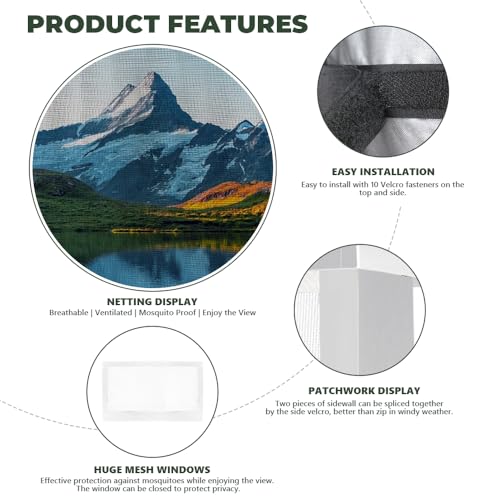 Mesh Sidewall for 10x10 Pop Up Canopy - Straight Leg, Commercial Grade White Mesh Walls with Windows for Outdoor Camping, 1 Pack Canopy Sidewall Only - color: White-Window