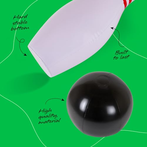 ArtCreativity Giant Inflatable Bowling - Set of 6 Pins - Fun Indoor or Outdoor Games for Kids & Adults - Backyard Christmas, Carnival, Birthday Party Activities for Family - Kids Motor Skills Toy Set