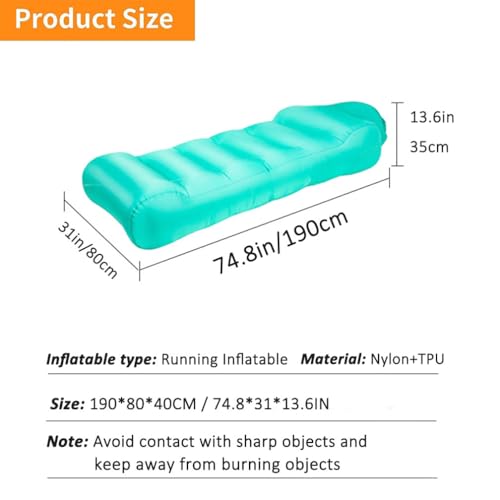 Inflatable Air Sofa, Portable Inflatable Lounger with Headrest, Waterproof & Tear-Resistant Nylon Air Couch, Suitable for Beach, Camping, Picnic, Backyard, No Pump Required, Easy to Inflate & Carry
