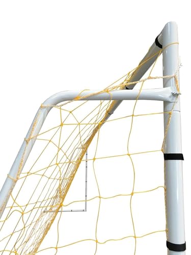 Vallerta® Official Size Steel Soccer Goal. Heavy Duty Frame w/Net. Tournament, Regulation Size. Professional Portable Practice Training Aid. (1 NET, 18.5' X 6.5')