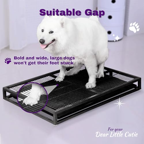 Gugxiom 62 * 43 * 8cm Training Toilet Potty Tray, Portable Dog Training Toilet, Reusable Long Lifespan Easy to Clean Indoor Outdoor Pet Litter Box for Puppy