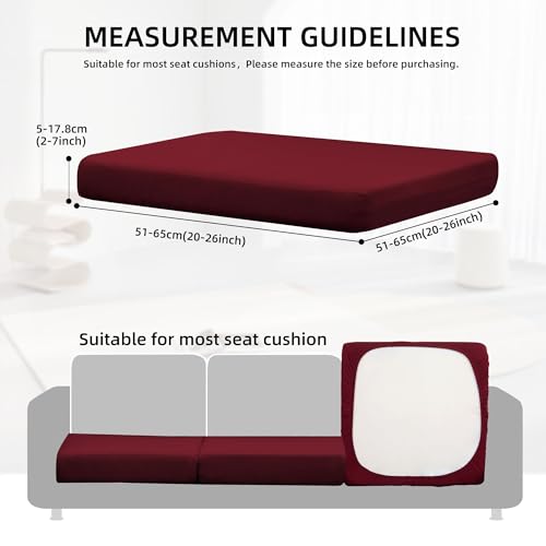 12Pcs Outdoor Cushion Covers, Patio Cushion Covers,Stretch Elastic Slipcovers, Replacement Washable & Reusable Furniture Protector for Patio Couch (Claret,Cover Only) - color: Claret, size: 12Pcs-Solid color