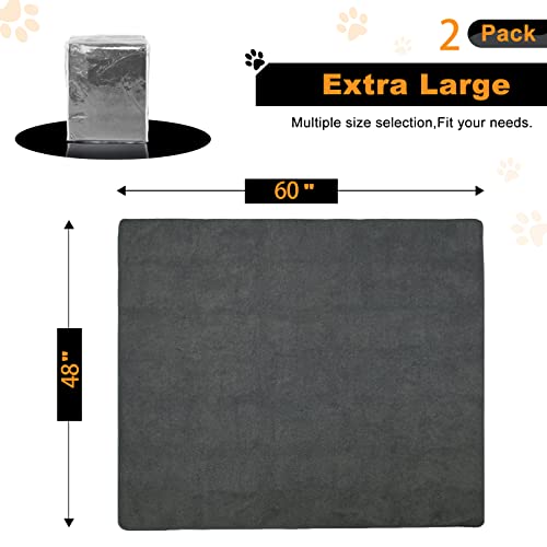 Washable Pee Pads for Dogs, 48x60 Reusable Whelping Pads, Absorb Dog Mats Non-Slip Puppy Training Pads for Whelping, Potty, Training, Playpen, Crate - size: 48"x60"-2PACK