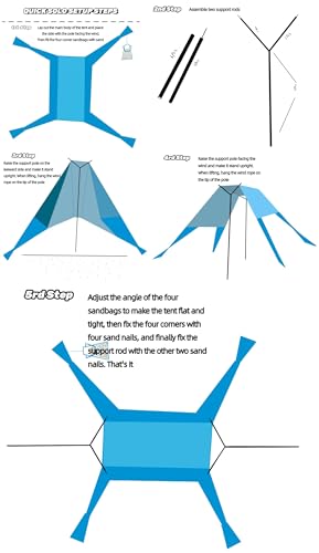 Large Portable Beach Shade- 15X10ft, Easy Setup, UPF50+ Protection, Ultra-Stable, Gull-Wing Beach Tent