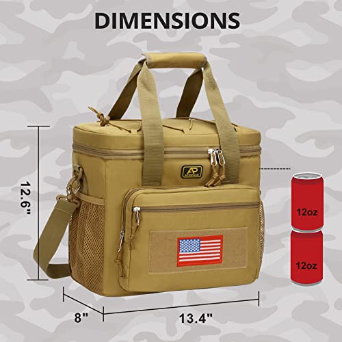 ATRIPACK Lunch Box for Men, Tactical Lunch Bag MOLLE Webbing Leakproof Insulated Large Lunch Cooler Women Adult Meal with Adjustable Shoulder Strap Durable Lunch Pail (Brown) - color: Brown, size: Large