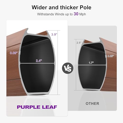 PURPLE LEAF Large 11ft Cream Cantilever Umbrella with Base, Windproof, UV Resistant Fabric - color: Cream, size: 11 Feet, style: Base Included