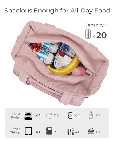 Large Lunch Tote Bag for Women with Multi-Pockets Puffy Light Durable Insulated Lunch Bag Women - color: Black