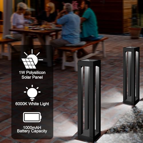 Solar Floor Lamps Outdoor Decor Lanterns Waterproof Deck Lights for Outside - size: 19"H - 8Pack