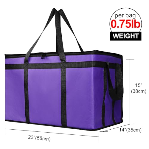 Bodaon 4-Pack Cooler Insulated Food Delivery Bag, Rideshare Delivery Bag, XXX-Large Thermal Bags for Catering/Hot Pizza, Travel/Camping/Picnic/Grocery Reusable Warmer Frozen, Purple-Black Edge - color: Purple, size: XXX-Large