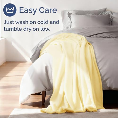 Ultra Soft Fleece Blanket Twin Size - Flannel Fleece Luxury Twin Blanket - Lightweight for Couch Bed Chair - Thick, Warm and Breathable - All Season Cozy Fuzzy, Anti-Static Microplush Bedding, Yellow - color: 04 - Yellow, size: Twin (60" x 80")