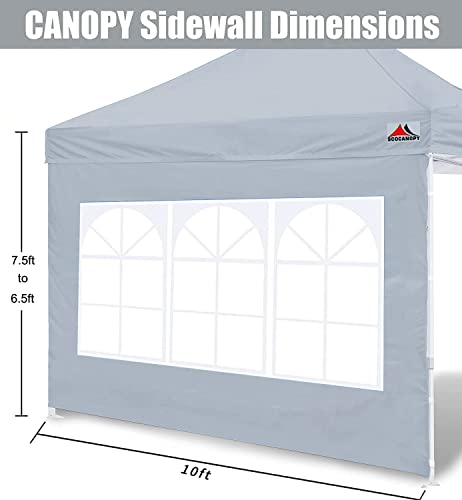 SCOCANOPY Sidewall for 10x10 Canopy Frame, 2 Pieces Sunwalls Only, Grey - color: light grey, size: 10X10