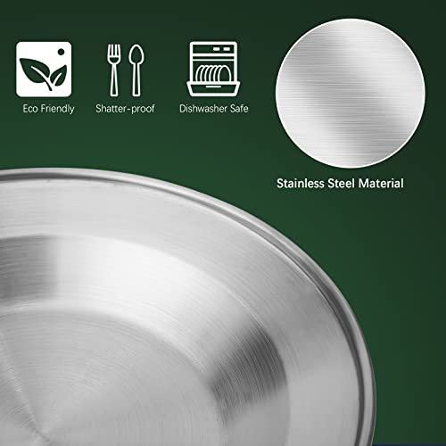 Stainless Steel Camping Cutlery Set - 8 Piece, Includes Spoons, Mugs, Bowls, Plates, Rags & Organizer Straps - Easy to Carry for Backpacking, Camping, Hiking and Picnics - color: Green