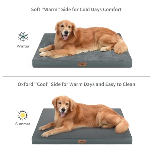 Comfort Dog Bed for Small Dogs & Cats, Waterproof Dog Crate Mat Orthopedic Egg Crate Foam with Washable Removable Cover, Gray - color: Dark Gray, size: 23.0"L x 17.0"W x 2.5"Th