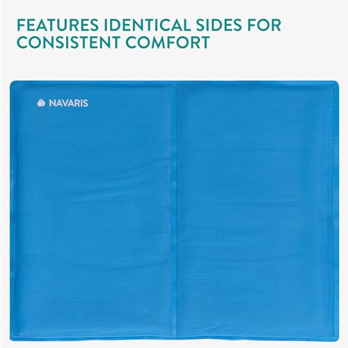 Navaris Gel Pet Cooling Mat with Durable Textiline Cover - Cool Pad for Dog or Cat - Cooler Bed Mats for Dogs or Cats - 15.7" x 9.7" x 0.2" (40 x 50 x 0.5 cm) - size: 40 x 50 cm