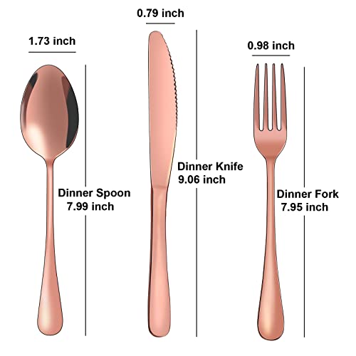 Portable Travel Utensils Set with Case,Reusable Office Flatware Set,Healthy Travel Cutlery Set 3 PCs Stainless Steel Fork, Spoon,Knife Cutlery Ideal for Travel, Lunch Box and Camping (Rose Gold-3PCs) - color: Rose Gold - 3 PCs