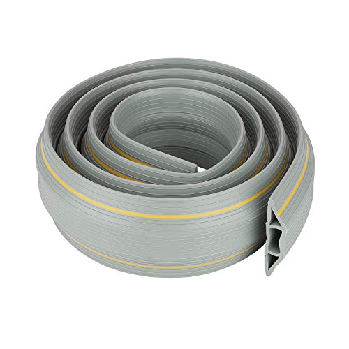AGPTEK Heavy Duty Floor Cable Cover Cable Protector, 6.5 Ft Floor Cord Protector 3 Channels Floor Cord Cover (Mid Channel 0.93") Contains Cords, Cables and Wires, Good for Office, Home, or Outdoor - color: Grey