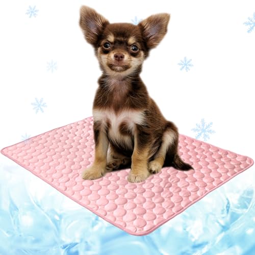 Dog Cooling Mat for Dogs, Pet Cooling Pad Bed for Dog Easy Washable for All Types of Pets and Perfect for Both Indoor and Outdoor Use, Including Car Seats 28" x 22" - color: B-Pink-1 Pc, size: 28 in x 22 in