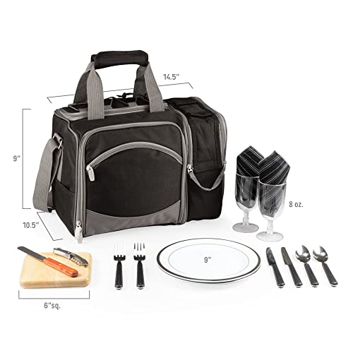 PICNIC TIME NFL Unisex-Adult NFL Malibu Picnic Basket Cooler - color: Black With Gray Accents