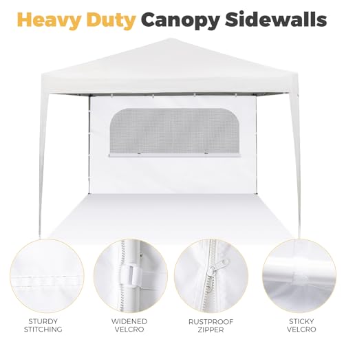10x10 Pop Up Canopy Sidewall - 1 PC 300D Waterproof Attachable Tent Wall, Privacy Shade for Outdoor Events, Vendor Booths (Tent Not Included, with U-Shaped Window) - style: with U-Shaped Window