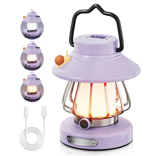 HOMY Snail Camping Lantern for Kids Rechargeable Portable Night Light with 3 Colors & Dimmable, Outdoor Camping Gear, Indoor Bedroom Tent Nightlight Gift for Toddlers - color: Purple