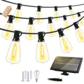 Outdoor Solar String Lights Waterproof: ST38 33ft Shatterproof Patio Lights - Solar Powered & USB Dual Charging - 3 Modes Button Control - Garden Backyard Gazebo Porch Party Decor - size: 33FT-Button