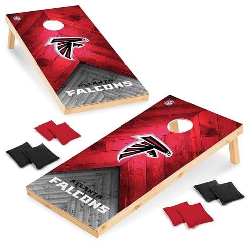 Wild Sports NFL Atlanta Falcons 2' x 4' Regulation Size Solid Wood Cornhole Set with Direct Print HD Team Graphics
